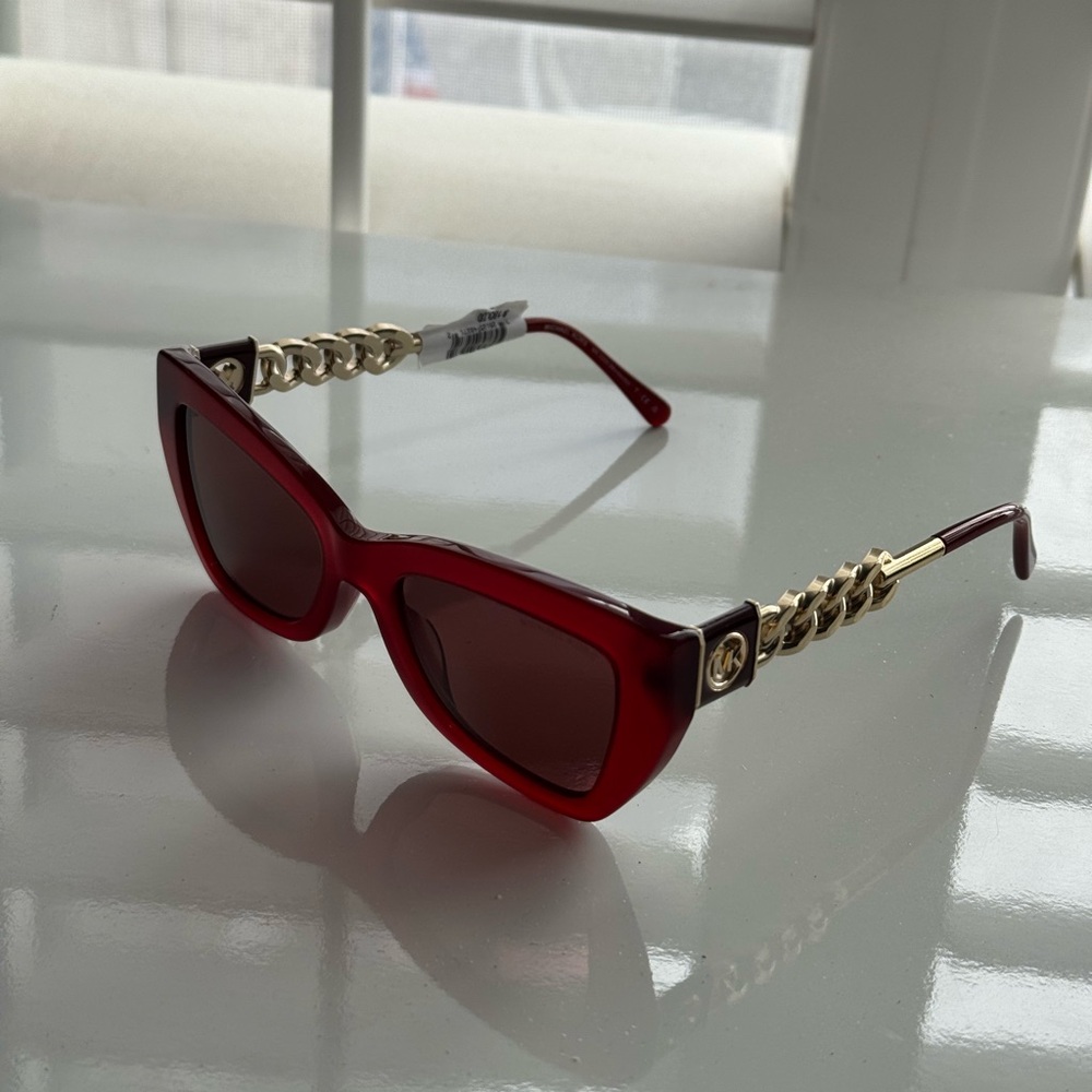 Michael Kors burgundy Cat-Eye Chain Accent Sunglasses - Picture 3 of 14